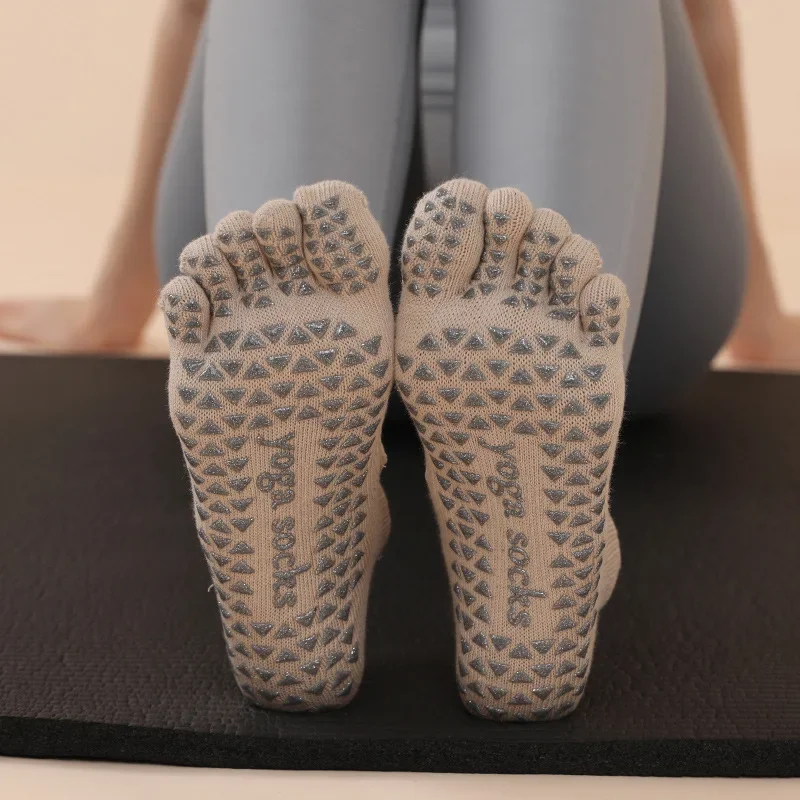 Five Toed Yoga Socks Pure Cotton Dot Silicone Non-slip Women High Quality Half Toe Pilates Socks