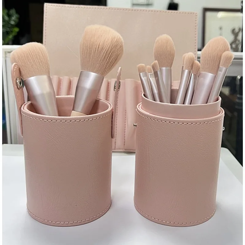 Set di pennelli per trucco 11 pezzi Pink Girl fondotinta Super Soft Make-up ombretto accessori per strumenti per il trucco del viso Brochas Maquillaje