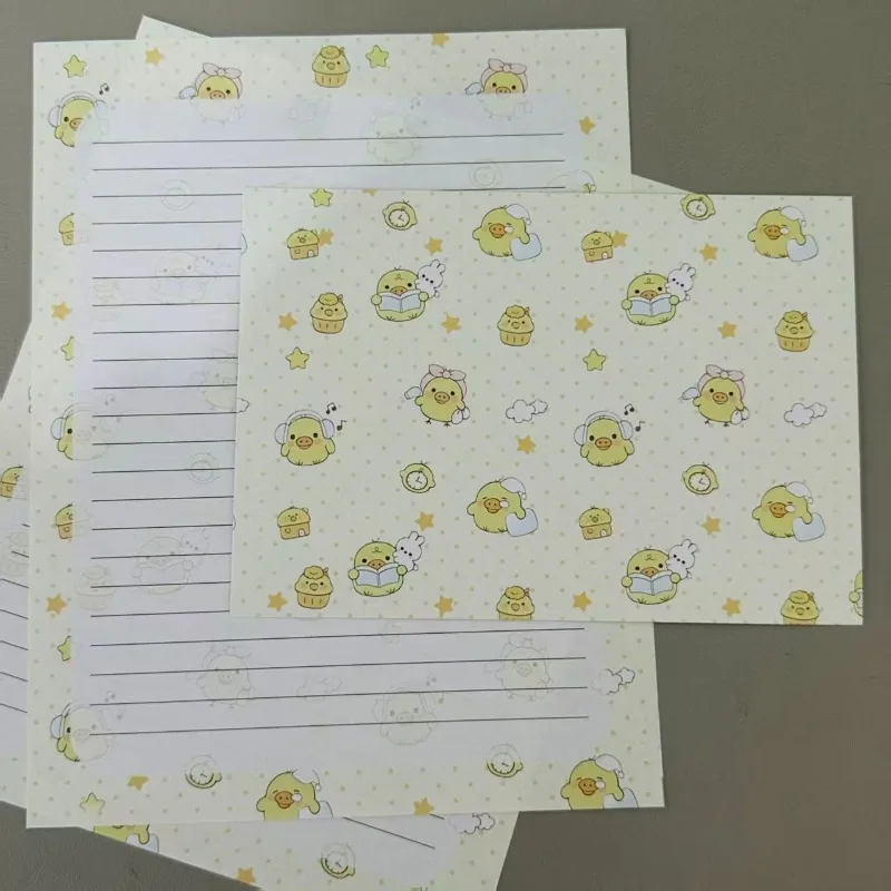 Rilakkuma Series Ins Healing Chick Cute Duck Envelope Letter Set Gentle Cartoon Animal Art Confession Message Letter Letter