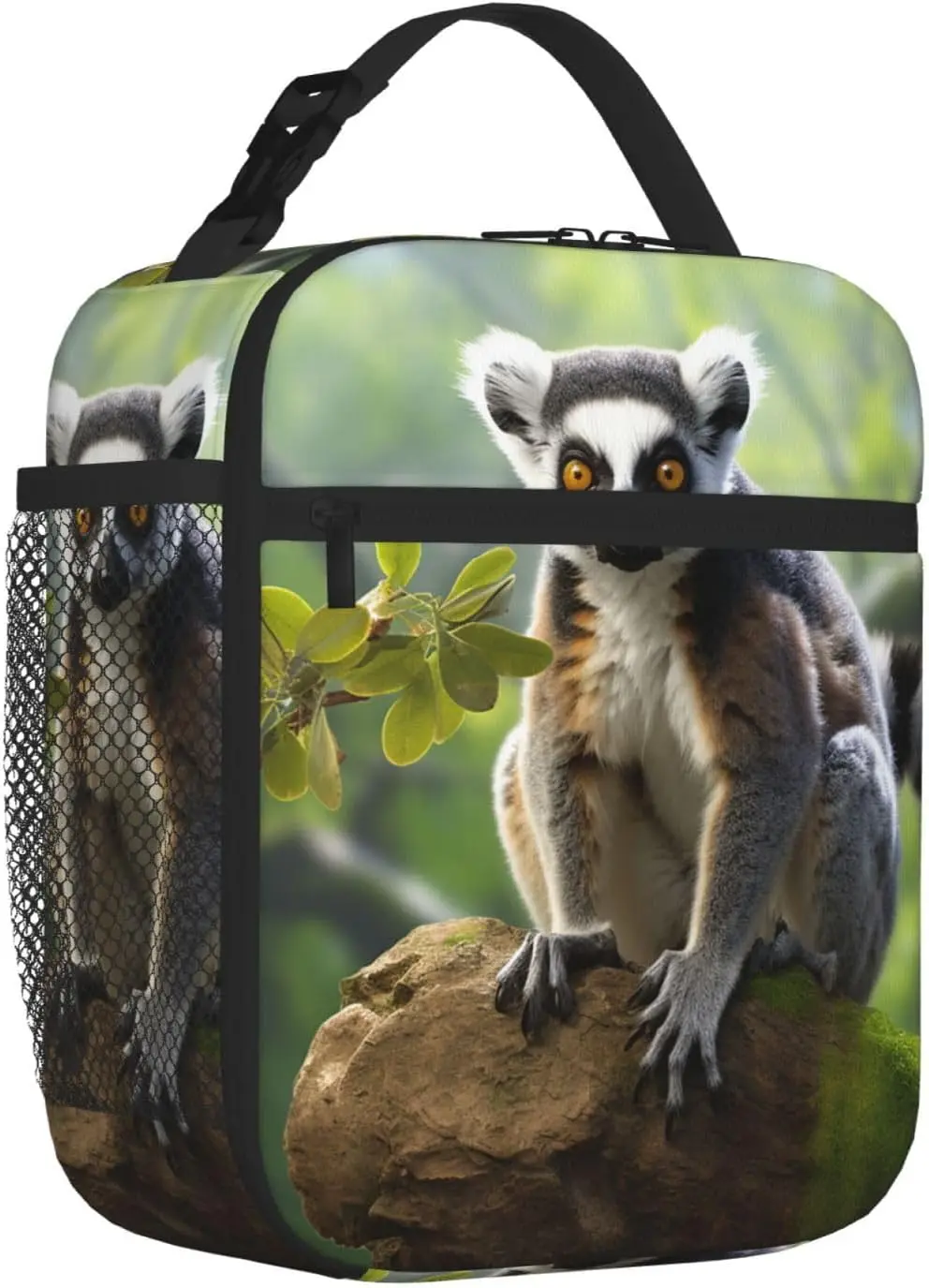 Insulated Lunch Bag Portable Lunch Box Ringtailed Lemur Reusable Lunch Tote Bags for Work Picnic