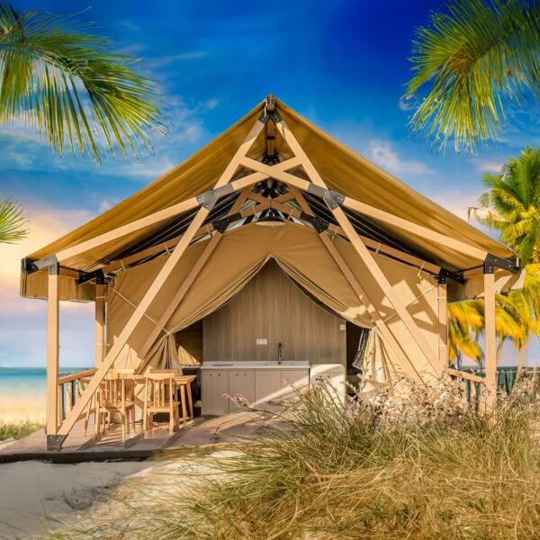 European Luxury Nomad Glamping Tent, High-End Lightweight Canvas Camping Shelter for Homestay Campsite Resort