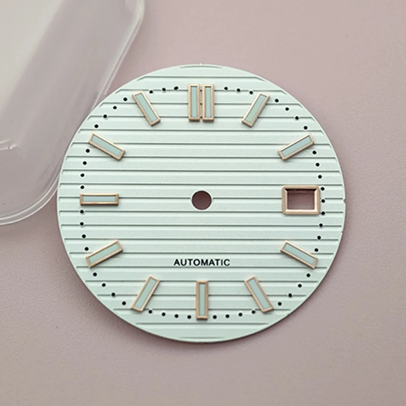 ضياء 30.5 مللي متر ساعة الطلب الأخضر مضيئة الهاتفي يناسب NH35 NH36 NH38 7S26 4R35 4R36 6R حركة نوتيلوس ساعة وجوه أجزاء تجديد