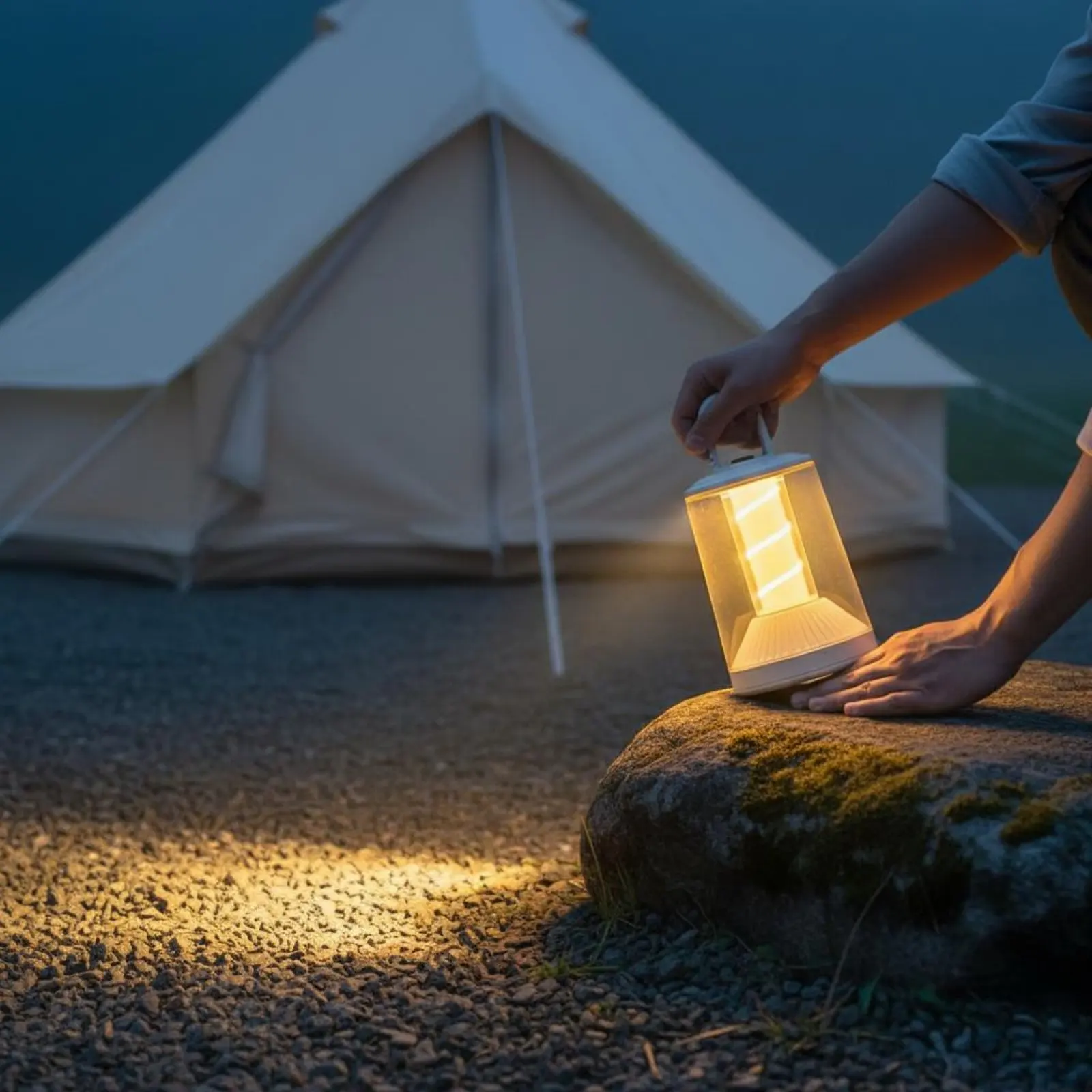 Battery-Powered Hanging Lantern 360° Lighting Portable Ambient Lamp Detachable Light Source Camp Lamp Tripod Mountable view 6