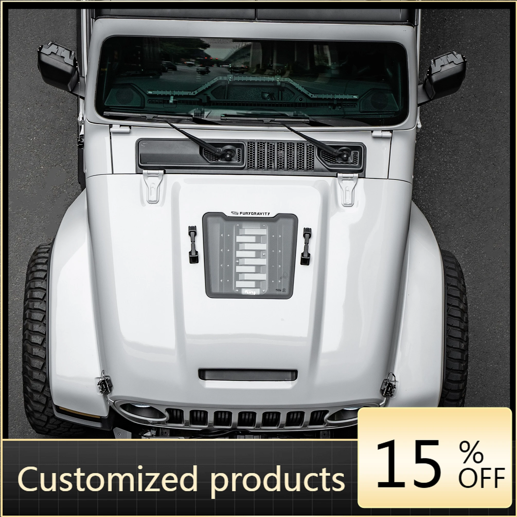 

Professional customizationFury 2020 2021 2022 JT Accessories Aluminum CNC Process Steel CAR HOOD for Gladiator
