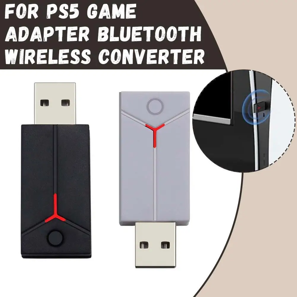 อะแดปเตอร์คอนโทรลเลอร์ไร้สาย USB สําหรับ PS5 อะแดปเตอร์บลูทูธสําหรับ PS5 Pro Slim PC อุปกรณ์เล่นเกมมืออาชีพสัญญาณที่มีเสถียรภาพ