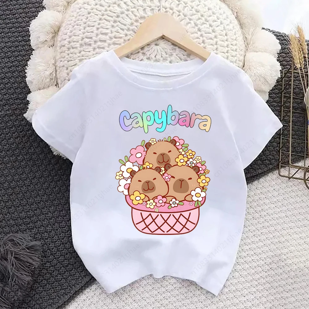 

Cute Cartoon Capybara T Shirts for Kids Cartoon Cosplay Costume T-shirts for Baby O-Neck T-Shirt for Boys Tshirts for Girl Tops