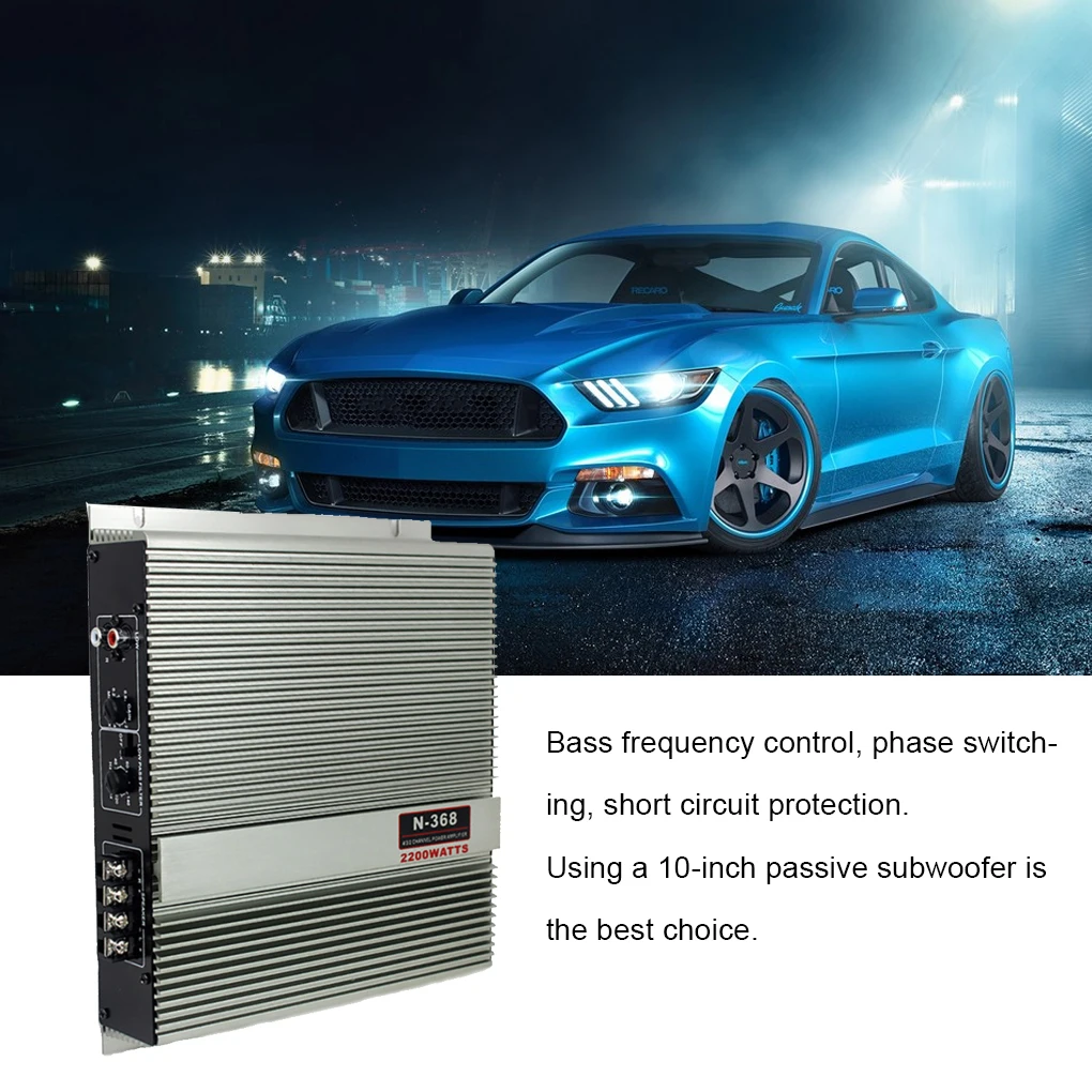 2000W 12V 2 Channel Car Amplifier Short Circuit Protection Stereo Power Amp Audio Sub Woofer Interior Sound Amplifiers