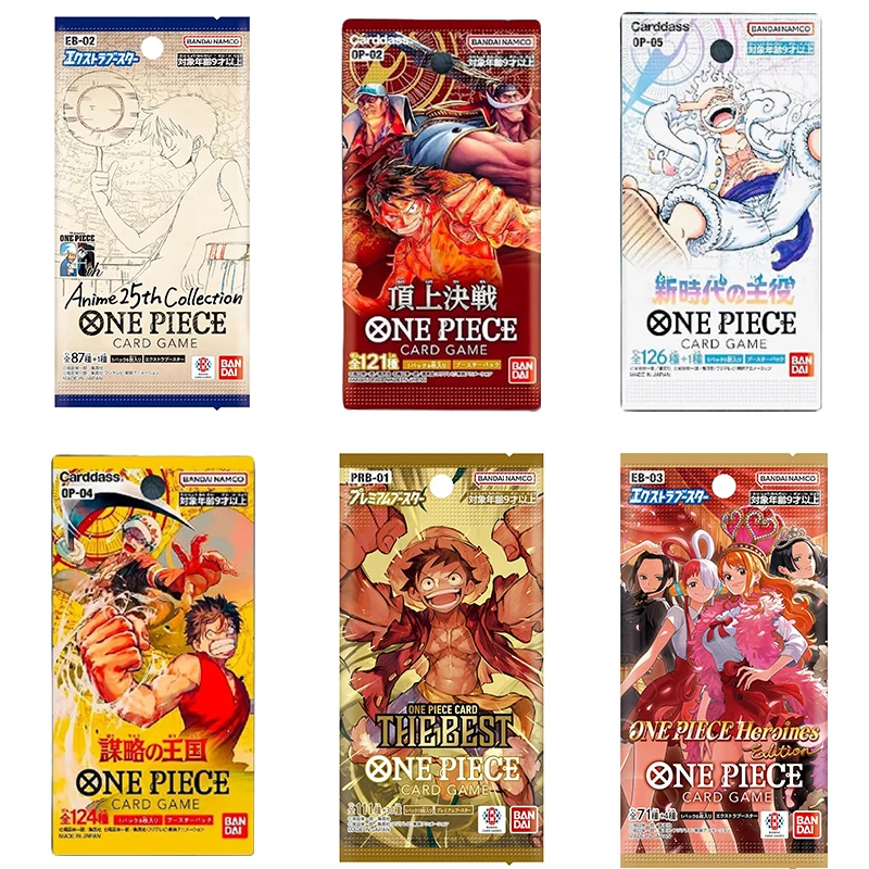 BANDAI ONE PIECE Juego de Cartas op01 op03 op05 op09 3 Paquetes de Sobres TCG Colección de Cartas de Anime Japonés raras SP sec sr