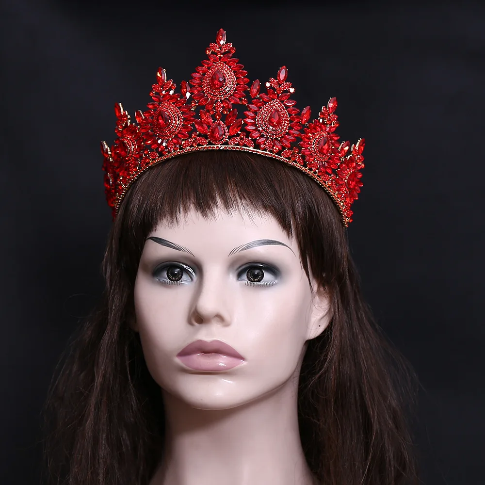 

Корона для свадебного платья в стиле барокко, европейская и американская, из сплава с кристаллами, свадебная повязка на голову, аксессуар для волос.