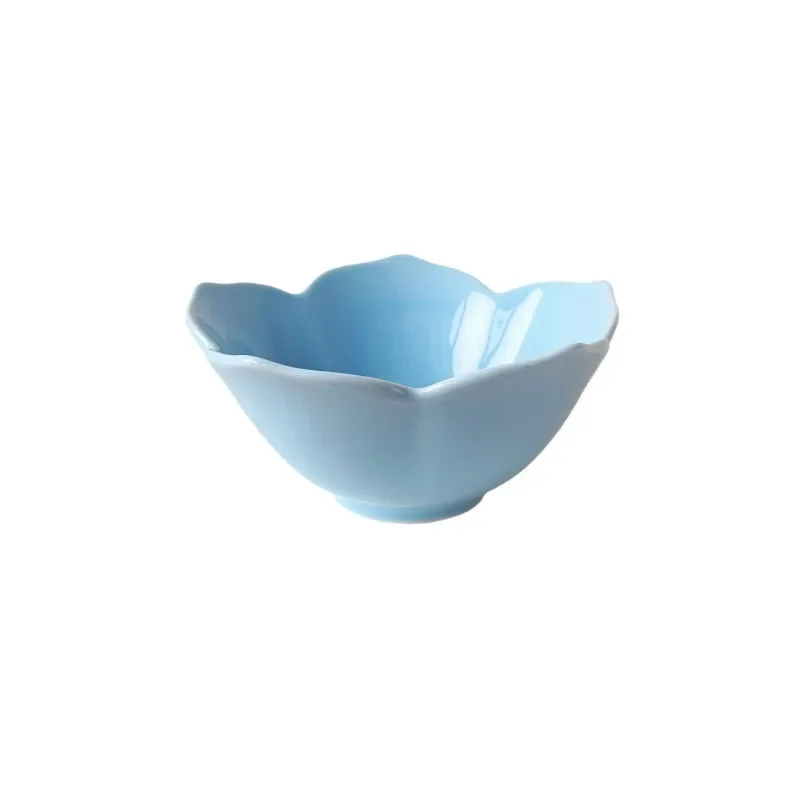 Solid color hand-painted high-value ceramic bowl 5-inch rice bowl small bowl underglaze color