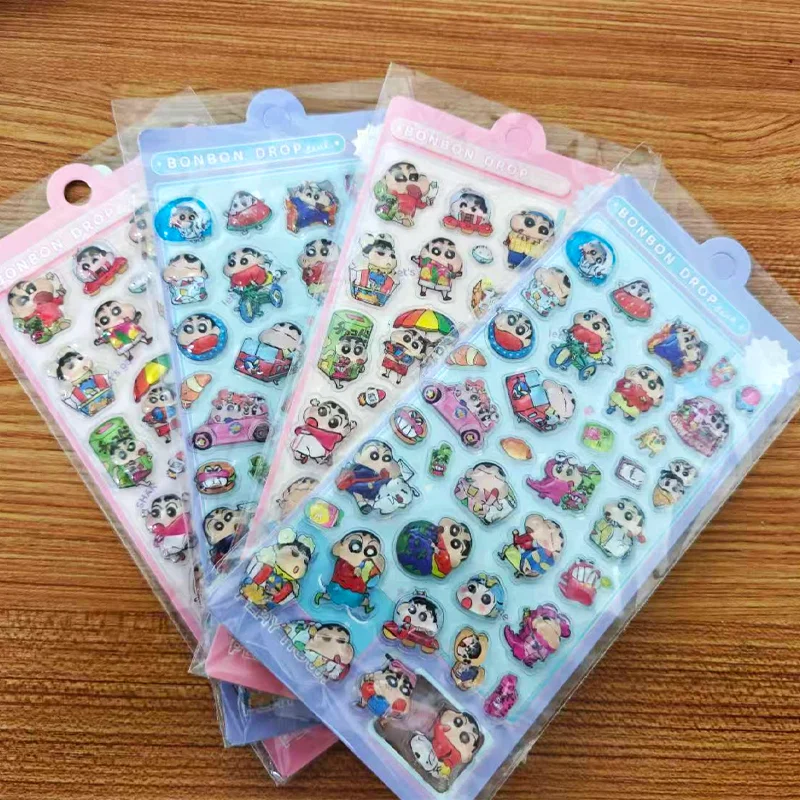 تلوين شين تشان ملصقات الإغاثة الكرتون الأصالة الأطفال مكافأة ملصقات الأزياء حساسة شخصية ملصقات الزخرفية