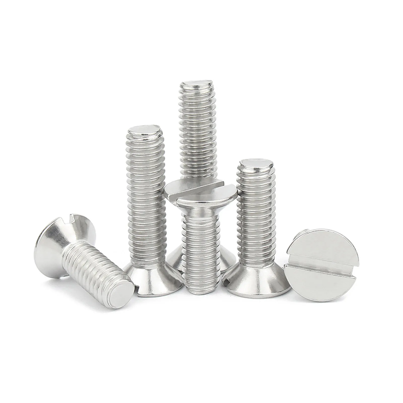 2/5/10/20/25/50pcs/lot M1.2 M1.6 M2 M2,5 M3 M4 M5 M6 M8 M10 GB68 304 Stainless Steel Slotted Flat Countersunk Head Screw Bolt