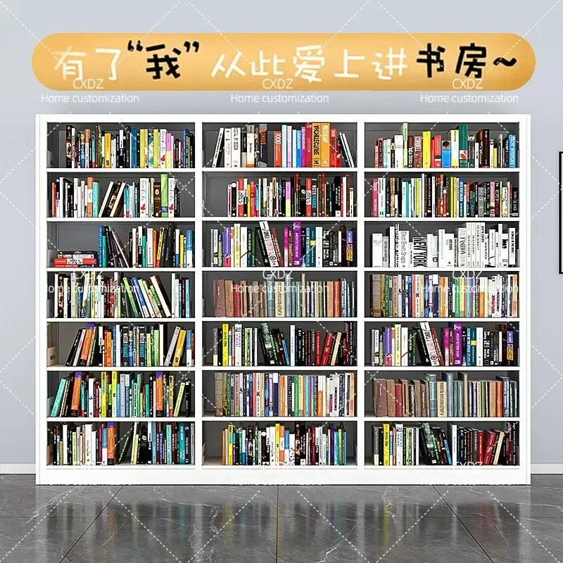 All Steel Bookshelf Floor to Ceiling Bookcase Modern Simple Library Storage Rack for Home Study Office Organizer