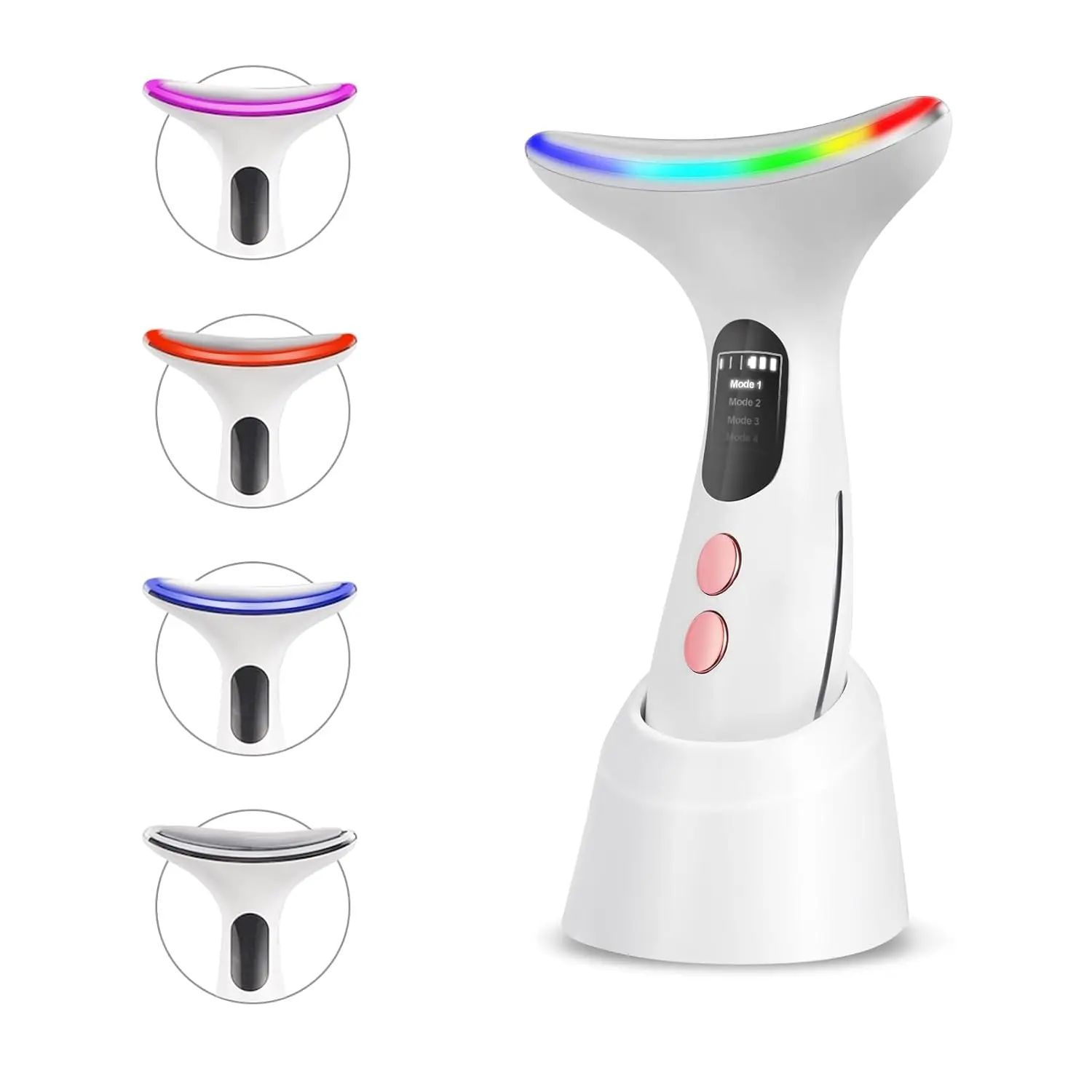 Masażer do twarzy LED z terapią światłem, EMS, elektryczny, liftingujący, narzędzie kosmetyczne do pielęgnacji twarzy i szyi, zabieg liftingujący, pielęgnacja skóry, masażer do twarzy.