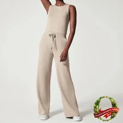 2023 Spring and Summer New All-match Fashion Thin Casual Women's Sleeveless Solid Color Commuter Trousers Jumpsuit