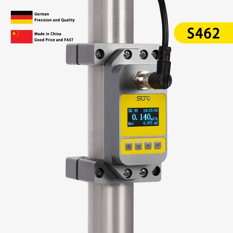 2025 Premium Products SUTO S462 Compact Ultrasonic Flow Meter for Liquids Clamp-on Piezo Ultrasonic Transducer Liquid Measuremen