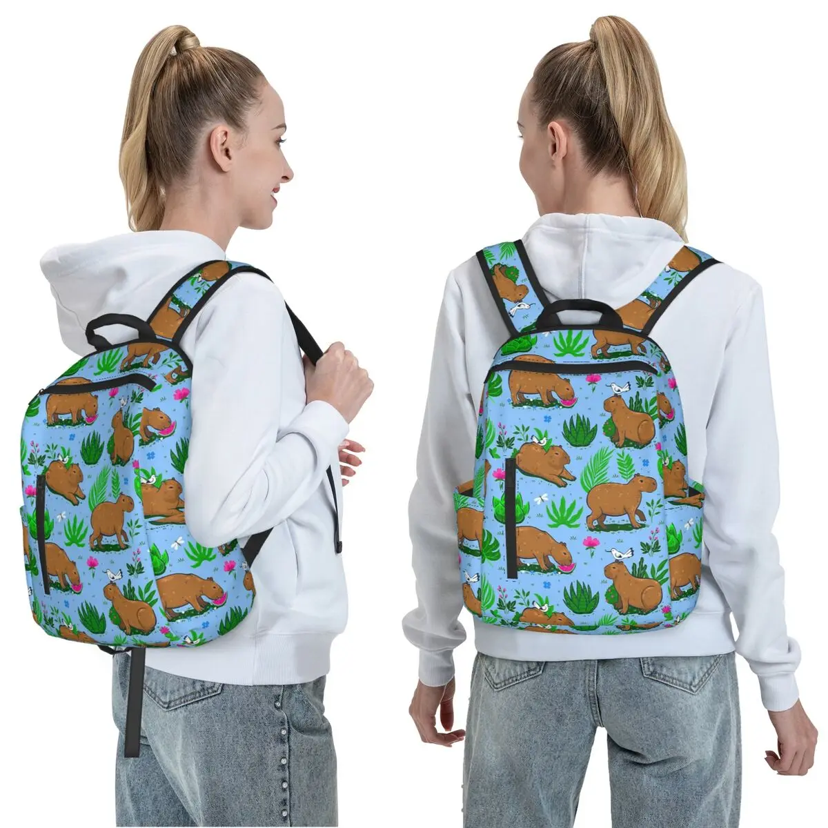 Capybara Is My Spirit Animal Backpack Daypack Large Capacity Children BookBag School Bag Shoulder Bags for Men Women