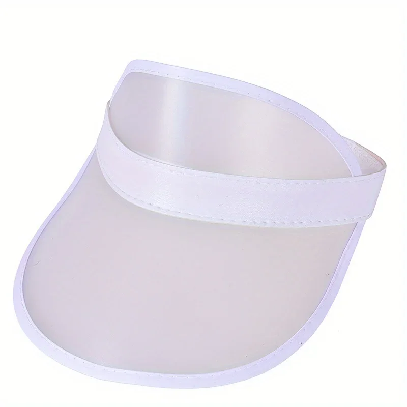 

Unisex Clear Plastic Visor Cap with UV Protection Lightweight Adjustable Candy Color for Outdoor Sports Summer