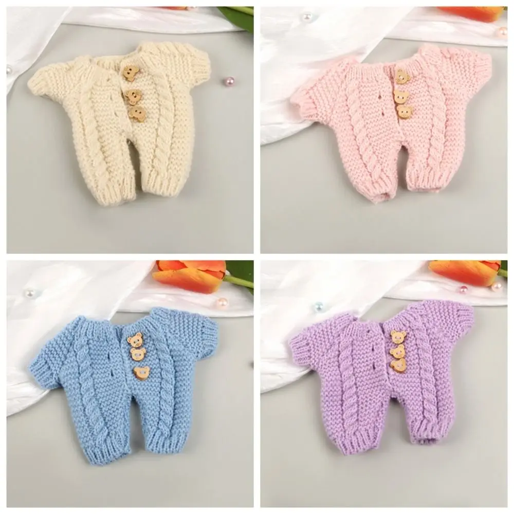 Kid Gift Cute Button Sweater Clothing DIY High Quality 20cm Cotton Doll Clothes Lovely jumpsuits