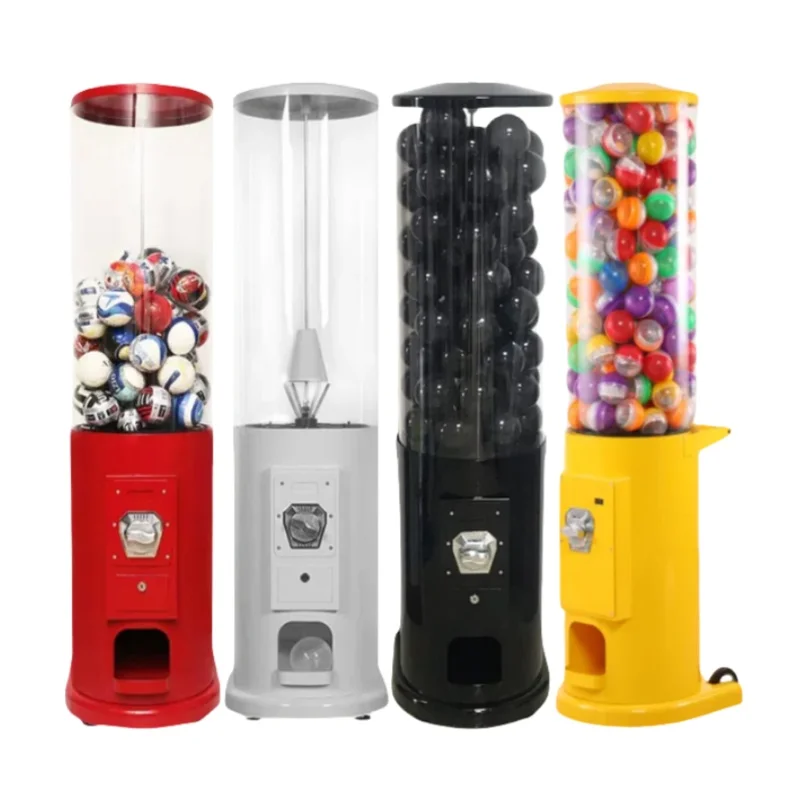 

Cylindrical Mechanical Coin Operated Kids Capsule Toy Vending Gachapon Machine for Shopping Mall