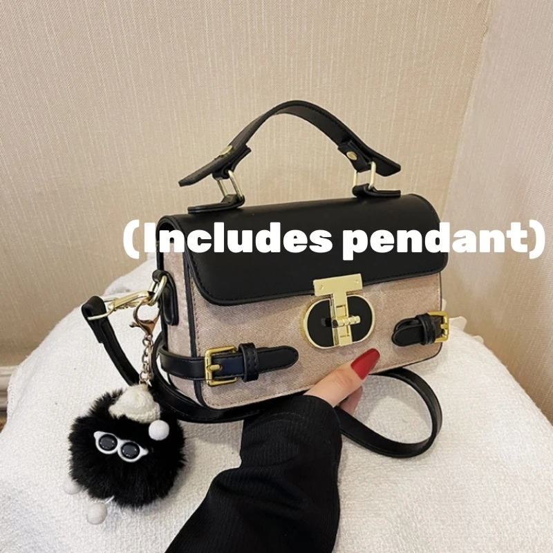 Women\'s Fashion Handbag Exquisite Hundred Hitched Single Shoulder Satchel Elf Pendant Tassel Small Square Bag PU Material