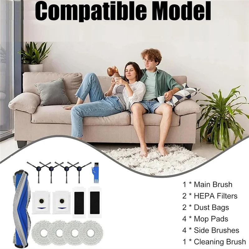 

Аксессуары N11R для ECOVACS DEEBOT T30 PRO Omni, основная боковая щетка, фильтр Hepa, мешки для пыли, ткань для швабры