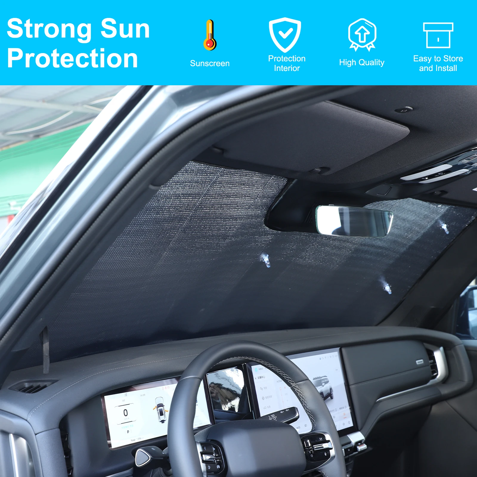 

For Changan Dark Blue G318 2024-25 Aluminum Foil Silver Car Visor Sunscreen Window Sun Shade Blocks Parasol Interior Accessories