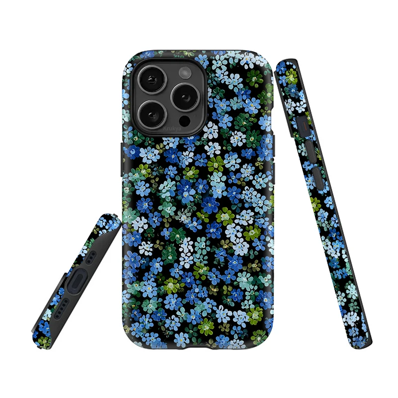 Krukya Little Flowers جراب هاتف آيفون 16 15 14 13 12 11 Pro Max SE X XE XS Max 17 Air Soft غطاء أكريليك مقاوم للصدمات