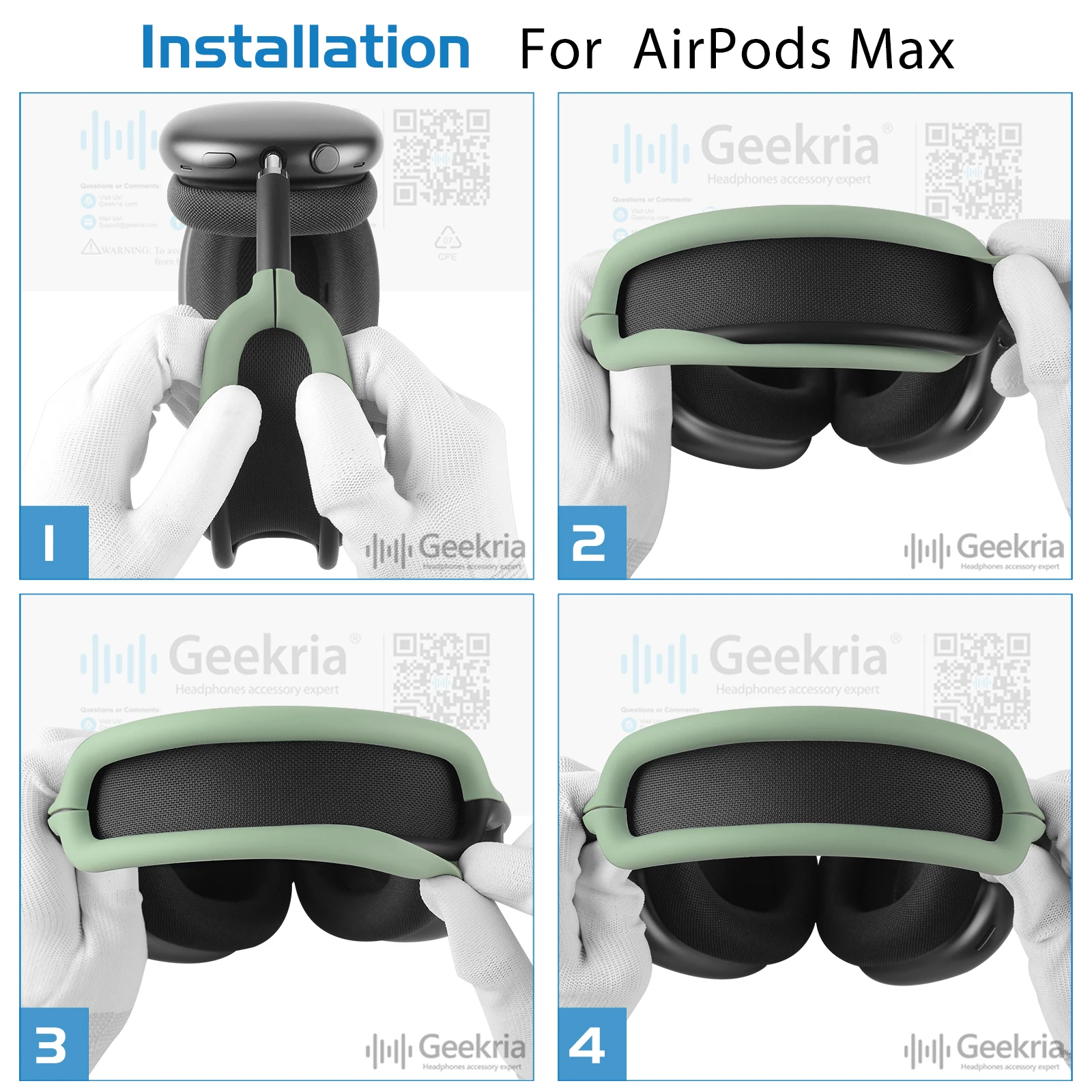Силиконовая накладка на голову Geekria совместима с наушниками AirPods Max, защитная накладка на голову