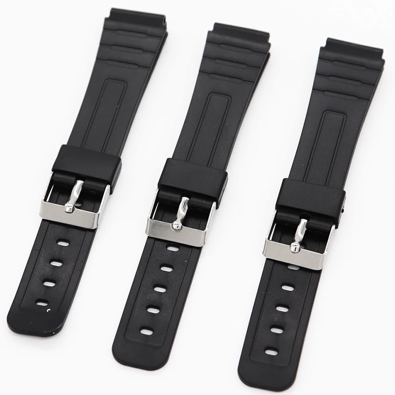 18 20mm Bracelet for Casio W800H W800H A158/168 AE1200/1300 Silicone Watchband for SGW400 F91W F84 F105/108 Rubber Strap 16 22mm