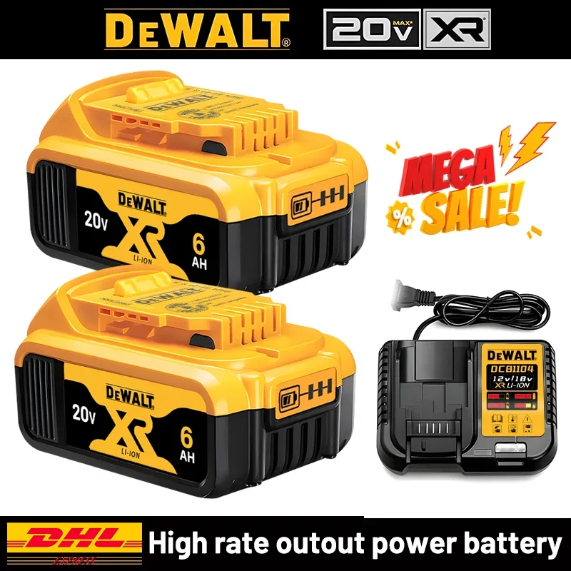 100% original DEWALT 20V battery, DEWALT power tools, DCB205, DCB206, DCB200 MAX, 20V, 6AH, DEWALT lithium battery, 22V charger