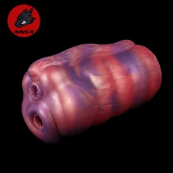 NNSX Dual Channel Realistic Animal Silicone Masturbation Cup Vagina Anal Pocket Pussy Sex Toys for Men Adult Goods