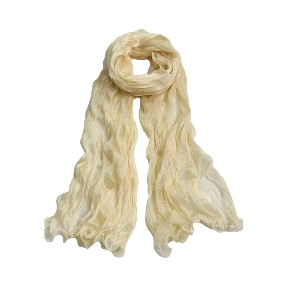 

Soft Solid Color Shiny Bubble Crepe Hijab Long Sunscreen Musulman Hijab Scarf Breathable Thin Africa Headband Female