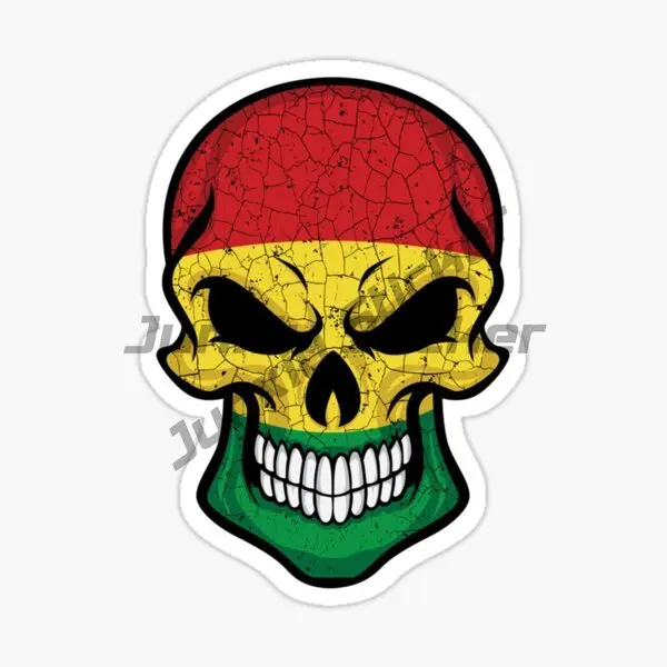 Bolivia BOL Skull Flag Map Emblem Stickers Laptop Motorcycle Car Window Bumper Bicycle Boat Wall Table Decal Can Customized Size