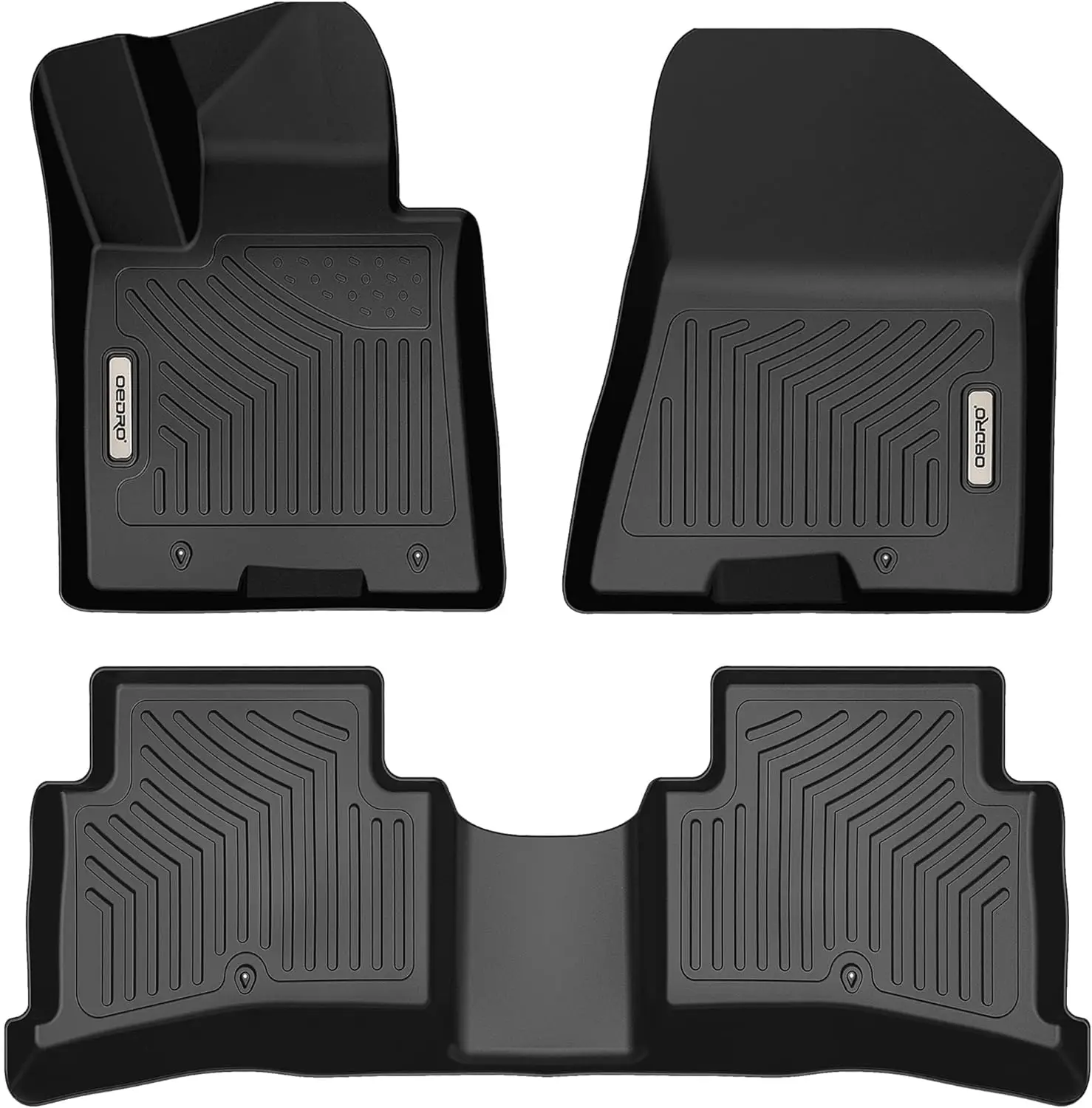 

Floor Mats Compatible with 2017-2022 Kia Sportage / 2019-2021 Hyundai Tucson, Unique Black TPE All-Weather Guard, Includes