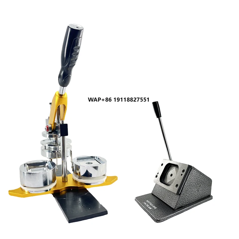 New Manual 2 Inch 50mm 5cm Square Button Maker Badge Machine with Steel Fridge Magnet Maker and Mold
