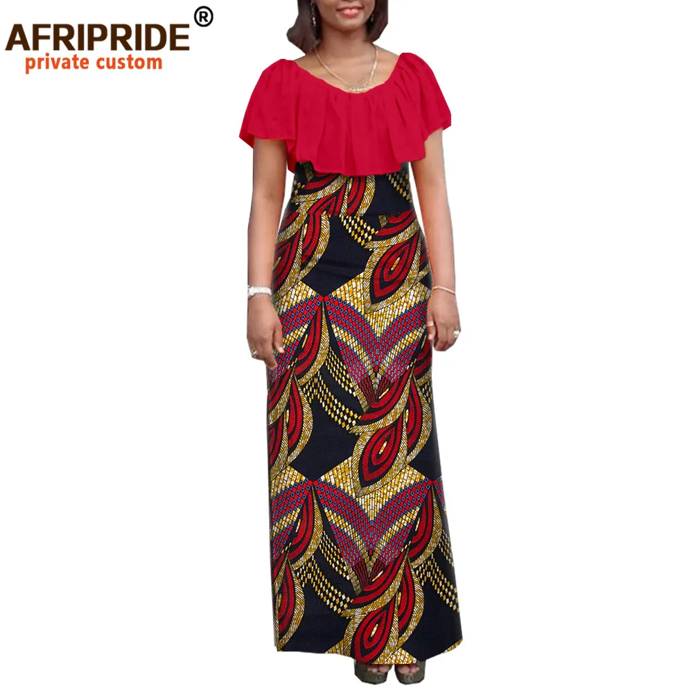 African Dresses for Women African Clothing Short Sleeve Ankle-length Women Casual Straight Dress Ankara Print Outfits A7225138