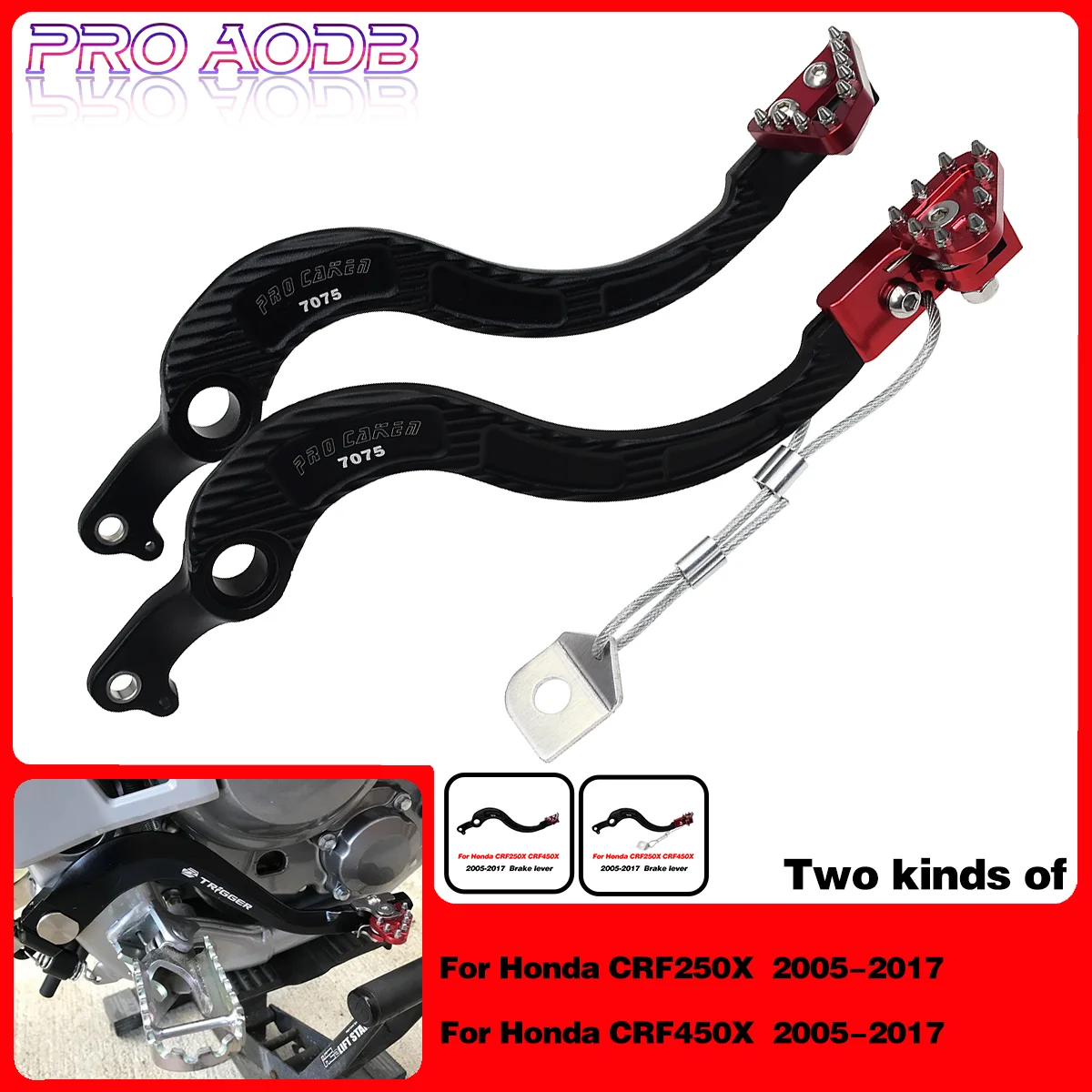 

Aluminum Forged Rear Foot Brake Pedal Lever For HONDA CRF 250X 450X CRF250X CRF450X CRF-X 250 450 2005 2006 2007-2015 2016 2017