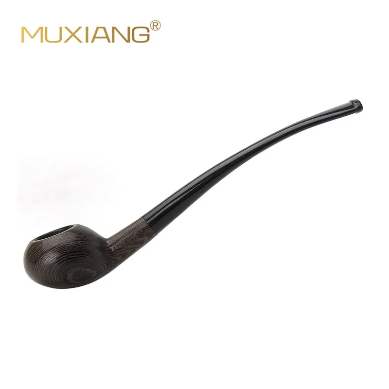 

MUXIANG Handcrafted Chicken Wing Wood Reading Pipe with 3mm Filter Long Stem Wooden Smoking Pipe