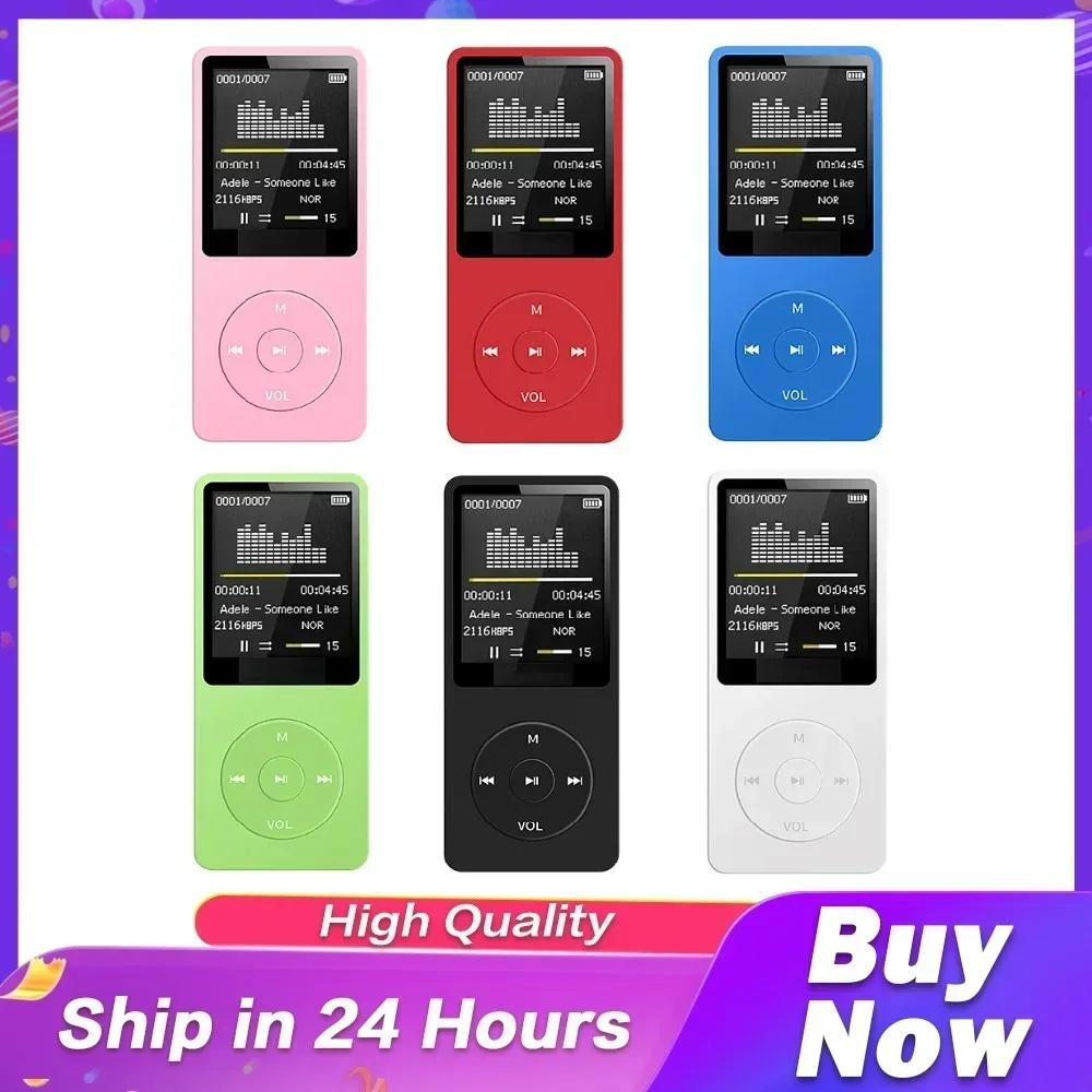 1.8in Screen MP3 Music Player Audio Player HIFI FM Radio Recording E-Book Multifunction Portable Walkman for Running Walking