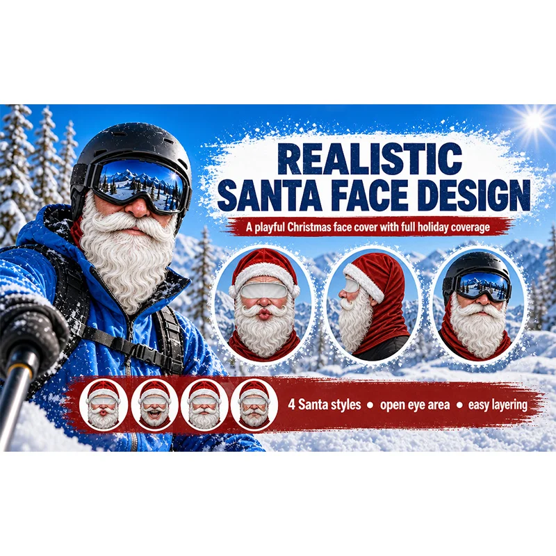 3D Funny Old Man Ski Mask Christmas Realistic Face Balaclava Full Face Face Masks With Neck Coverage for Skiing Snowboarding view 2