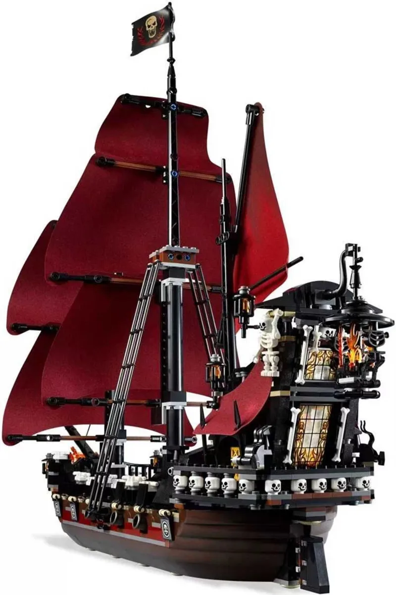 16009 1097pcs Pirate Ship Building Blocks Queen Annes Revenge Boat Toy Bricks Model Compatible Kids Birthday Christmas Gifts