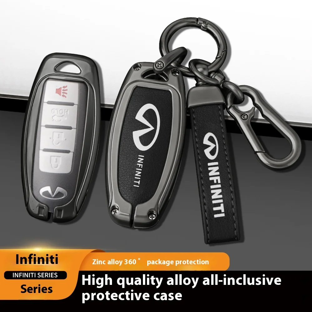 Para Infiniti Q30 Q50 Q60 Q70 JX35 FX35 G37 M35 ESQ QX30 QX50 QX55 QX56 QX60 QX70 QX80 funda para llave de aleación de coche llavero