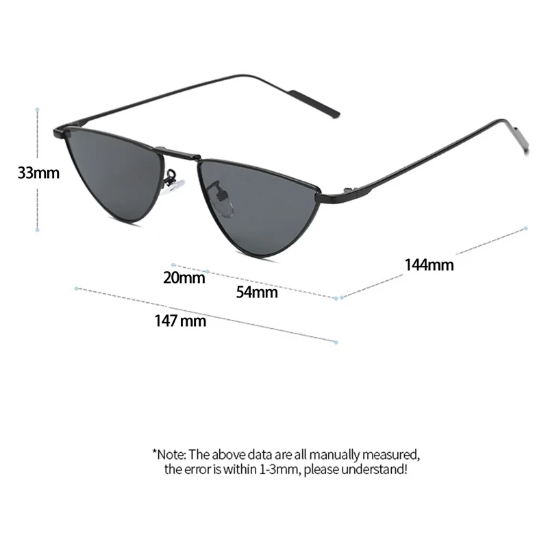 Mode Metall kleine Cat Eye Sonnenbrille Frauen ins beliebte Punk Sonnenbrille weibliche Schattierungen klare Ozean Linse Hip Hop Brillen uv400 – Detail 1