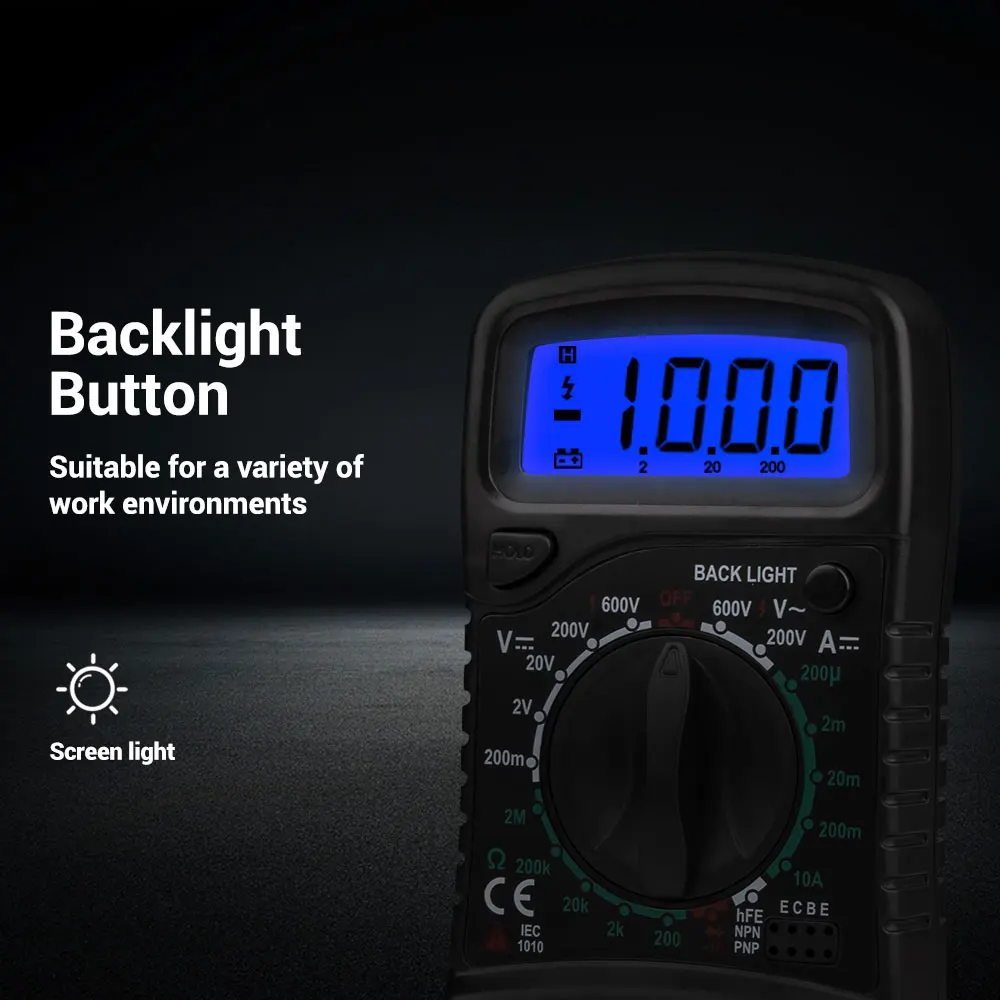 XL830L Multimetro digitale Esr Meter Tester Multimetro portatile AC/DC voltmetro amperometro Ohm Tester misuratore elettrico Multimetro