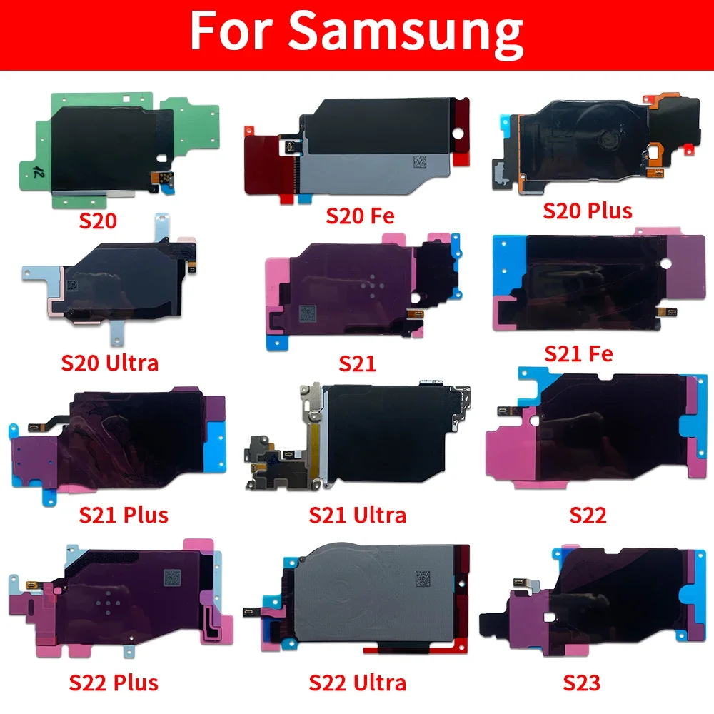 NEW Wireless Charging Induction Coil + NFC Module Flex Cable Repair Parts For Samsung S23 S22 S21 S20 Fe Plus Ultra