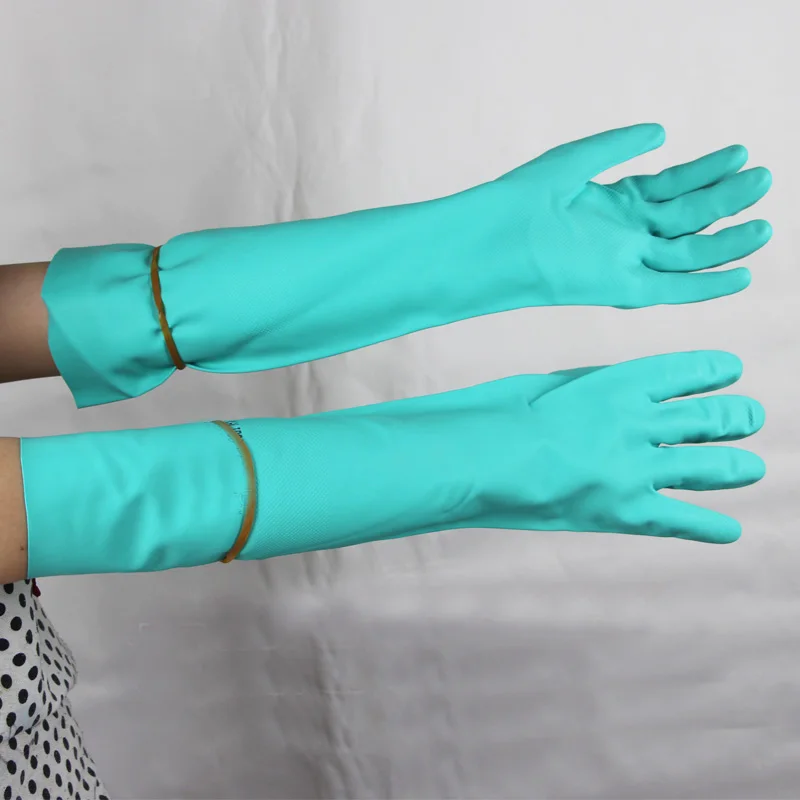 Acid and Alkali Resistant Long Rubber Gloves Cleaning Dish Washing for Household Scrubbe Repeatable Durable Nitrile Gloves