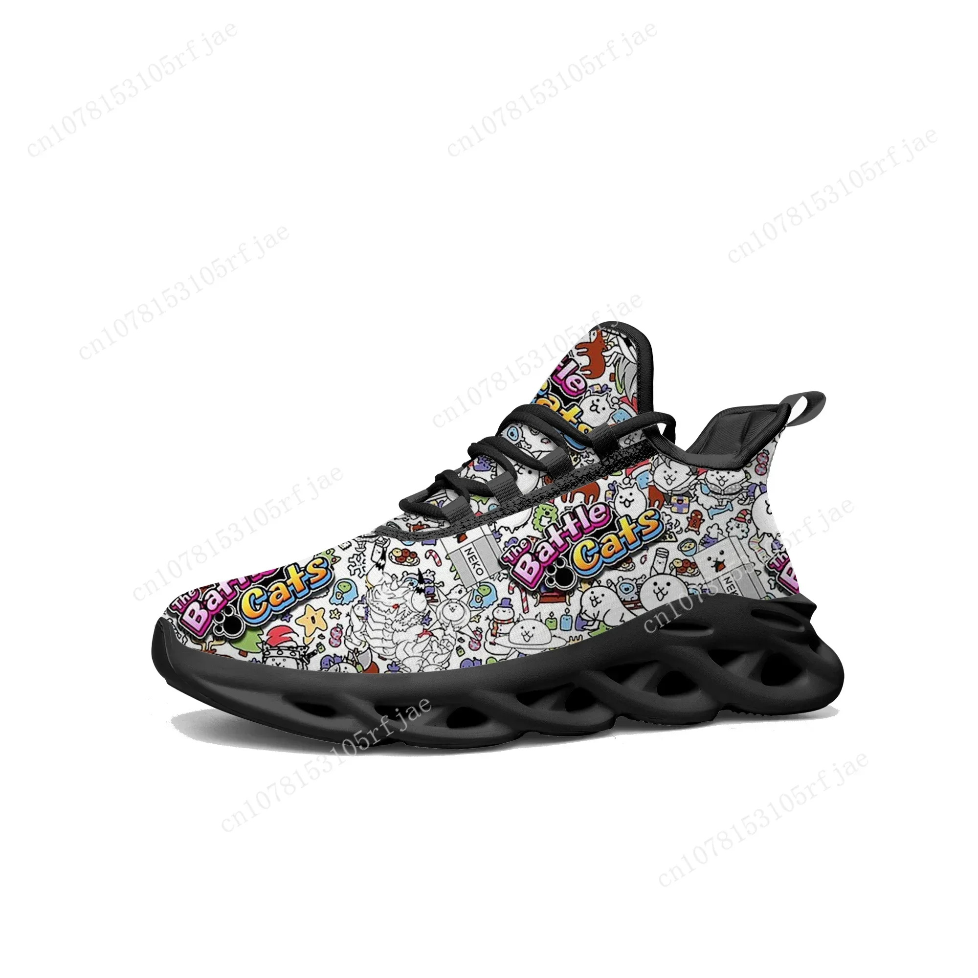 The Battle Cats Flats Sneakers Hot Cartoon Game Mens Womens Sports Running Shoes Tailor Made Lace Up Shoes view 2