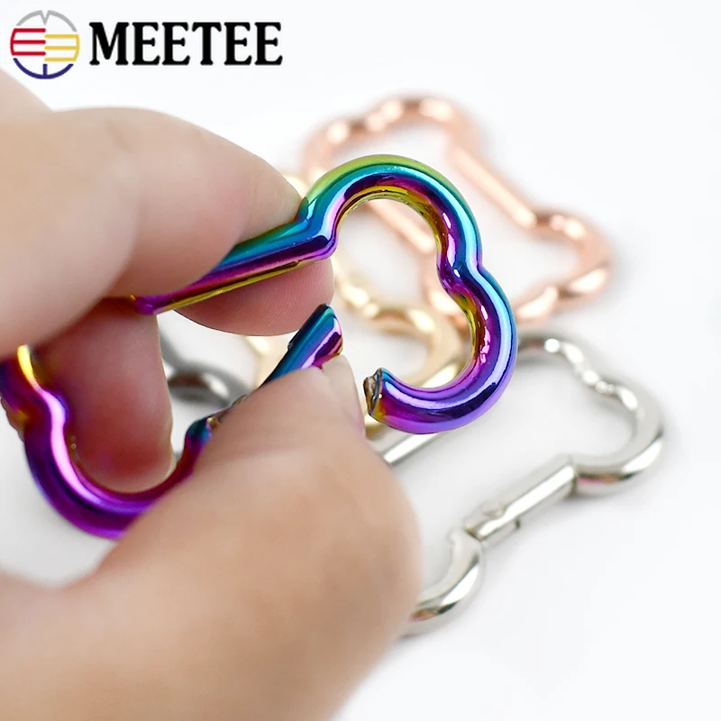 

5Pcs Meetee 20-38mm Metal Spring Ring Buckles Bone Keychain Clip Bag Straps Dog Collar Hooks Webbing Carabiner Clasp Accessories