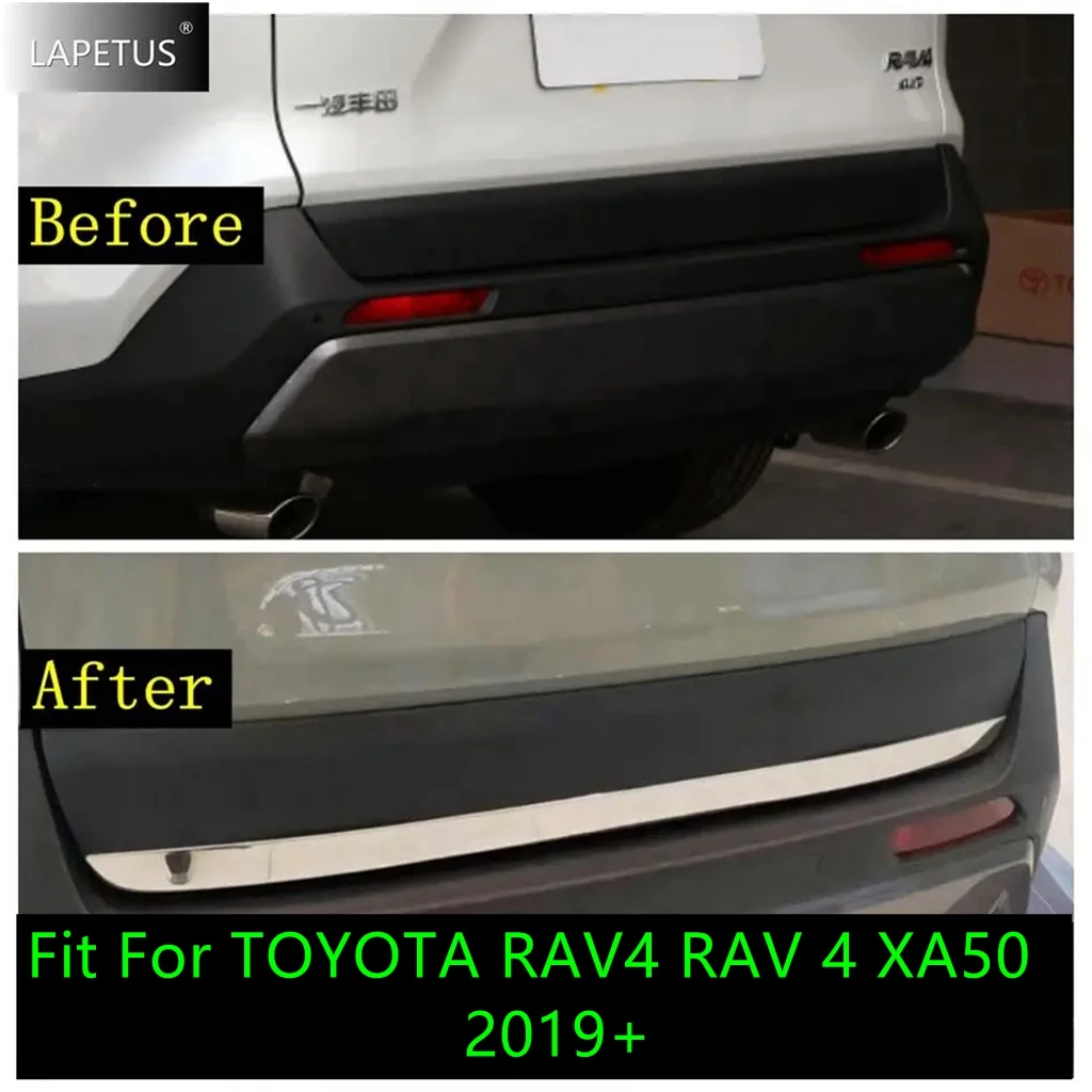 Car Exterior Rear Tail Door Trunk Gate Strip Decor Cover Trim Stainless Steel Accessories For TOYOTA RAV4 RAV 4 XA50 2019 - 2024